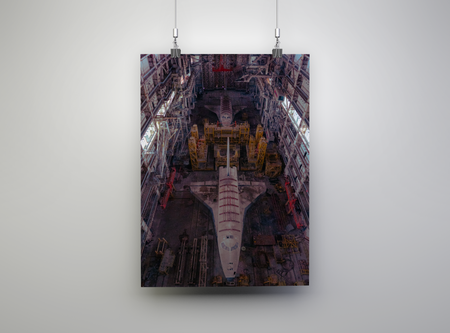Poster 🚀 Les vaisseaux BURAN laissés à l'abandon dans le cosmodrome de Baïkonour - Edition limitée, numérotée et signée - Papier Glacé Supérieur 210 g/m²