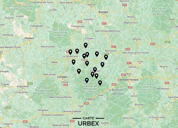 Carte Urbex Creuse (23) ➽ Découvrez tous les lieux abandonnés que nous avons répertoriés dans la Creuse sur une carte simple et pratique. Urbex Limousin | Urbex Nouvelle-Aquitaine | Urbex Guéret | Urbex La Souterraine | Urbex Aubusson | Urbex Bourganeuf | Urbex Sainte-Feyre | Urbex Saint-Sulpice-le-Guérétois