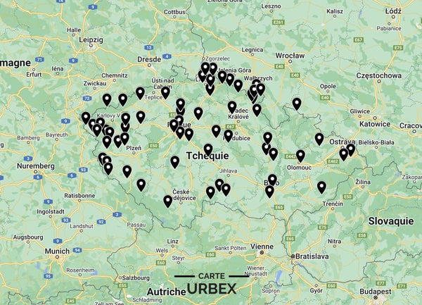Carte Urbex République Tchèque - Mapa Urbex Česká republika ➽ Objevte všechna opuštěná místa, která jsme uvedli na jednoduché a praktické mapě