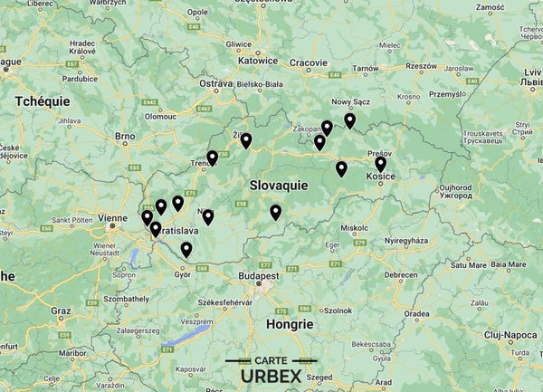 Carte Urbex Slovaquie (Slovakia-Slovensko) ➽ Découvrez tous les lieux abandonnés que nous avons répertoriés sur une carte simple et pratique. Urbex Bratislava | Urbex Košice | Urbex Prešov | Urbex Nitra | Urbex Žilina | Urbex Banská Bystrica | Urbex Trnava | Urbex Martin | Urbex Trenčín | Urbex Poprad