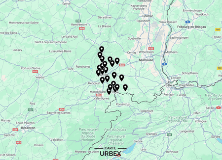 Carte Urbex Belfort (90) ➽ Découvrez tous les lieux abandonnés que nous avons répertoriés sur une carte simple et pratique. Urbex Delle | Urbex Valdoie | Urbex Beaucourt | Urbex Bavilliers | Urbex Danjoutin | Urbex Offemont