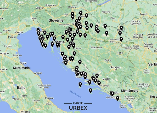 Carte Urbex Croatie (Croatia-Hrvatska)