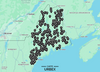 Abandoned places map of Maine with 420+ urbex spots, mills and coastal forts with GPS pins