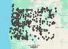 Oregon urbex map showing 470+ ghost towns, sawmills and abandoned places with GPS pins