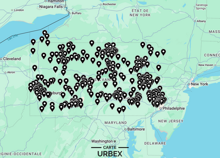 Pennsylvania urbex map with 580+ abandoned steel mills, coal towns and asylums on Google Maps